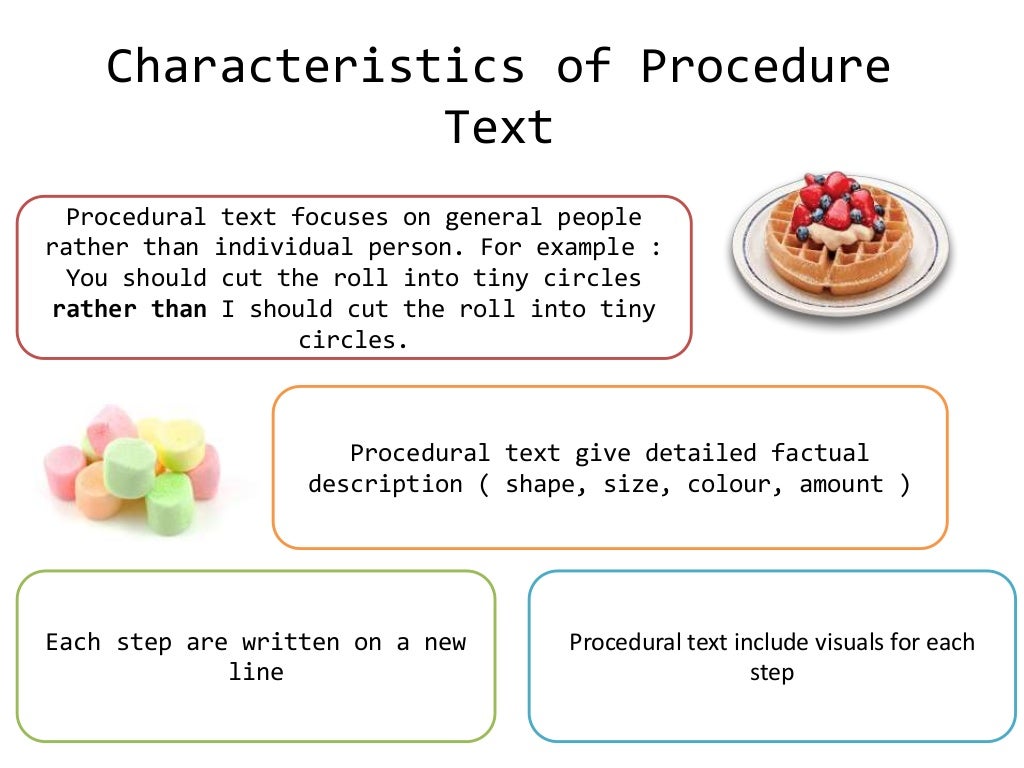 Recipe example. Procedure text. Processing текст