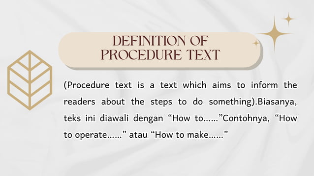 POWER POINT PROCEDUR TEXT (Teks Prosedur) Materi bahasa inggris | PDF