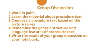 language features and generic structures of procedure text | PPTX