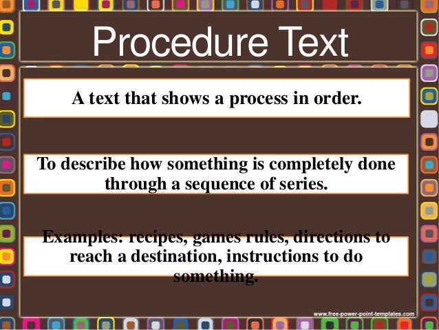 Procedure text ppt