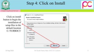 Procedure to install turbo c++ | PDF