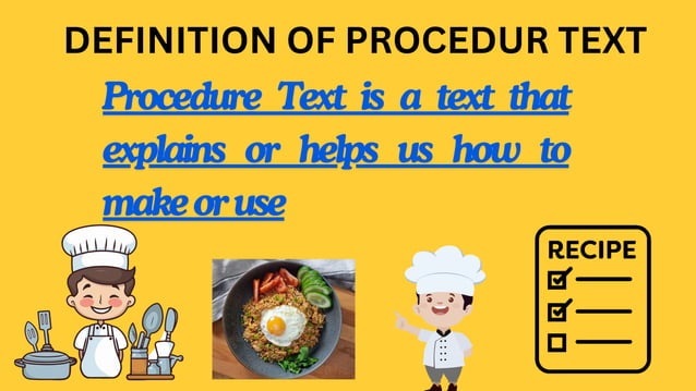 PROCEDUR TEXT.pdf materi kelas IX berisi tentang definisi,fungsi dan ...