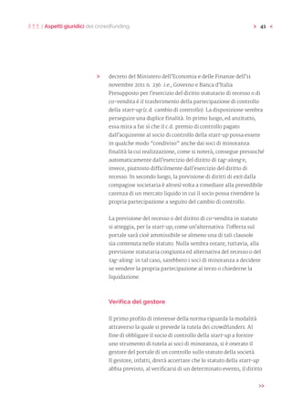 41Aspetti giuridici del crowdfunding
decreto del Ministero dell’Economia e delle Finanze dell’11
novembre 2011 n. 236: i.e...