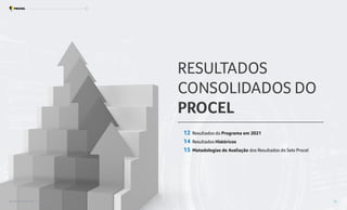 ?? Resultados do Programa em 2021
?? Resultados Históricos
?? Metodologias de Avaliação dos
Resultados do Selo Procel
RESULTADOS
CONSOLIDADOS DO
PROCEL
12 Resultados do Programa em 2021
14 Resultados Históricos
15 Metodologias de Avaliação dos Resultados do Selo Procel
Resultados Procel 2022 - Ano Base 2021 11
Programa Nacional de Conservação de Energia Elétrica Resultados Consolidados
 