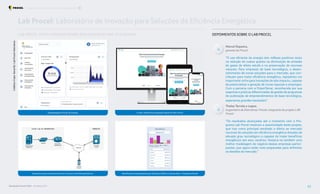 Marcel Siqueira,
gerente do Procel
“O uso eficiente da energia tem reflexos positivos tanto
na redução de custos quanto na diminuição de emissão
de gases de efeito estufa e na preservação de recursos
naturais. Para empresas de base tecnológica, o desen-
volvimento de novas soluções para o mercado, que con-
tribuam para maior eficiência energética, representa um
importante nicho para inovações de alto impacto, capazes
de potencializar a geração de novas riquezas e empregos.
Com a parceria com a Firjan/Senai, reconhecida por sua
expertise e práticas diferenciadas de gestão de programas
de aceleração de empreendimentos de base tecnológica,
esperamos grandes resultados”.
Thales Terrola e Lopes,
engenheiro da Eletrobras/ Procel, integrante do projeto LAB
Procel
“Os resultados alcançados até o momento com o Pro-
grama Lab Procel mostram a assertividade deste projeto,
que traz como principal resultado a oferta ao mercado
nacional de soluções em eficiência energética dotadas de
elevado grau tecnológico e capazes de trazer benefícios
energéticos aos seus usuários. Destaca-se também uma
melhor modelagem de negócio destas empresas partici-
pantes, que agora estão mais preparadas para enfrentar
os desafios do mercado.”
DEPOIMENTOS SOBRE O LAB PROCEL
LAB PROCEL TEM 14 STARTUPS SENDO ACELERADAS OU PRÉ-ACELERADAS
Desagregação Virtual de Energia
Dispositivo para Gerenciamento do Consumo de Eletrodomésticos IdentificadordeEquipamentoporAssinaturaElétricaCaracterística+AssistenteVirtual
e-Selo: Plataforma integrada digital do Selo Procel
Créditos:
Firjan-Senai
RJ
/
Lab
Procel-Eletrobras
Lab Procel: Laboratório de Inovação para Soluções de Eficiência Energética
Resultados Procel 2022 - Ano Base 2021 52
Programa Nacional de Conservação de Energia Elétrica Projetos Estruturantes
 