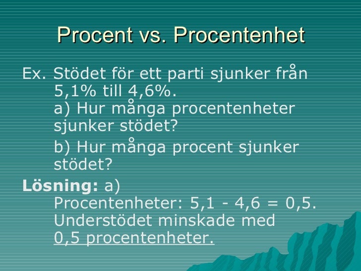 Hur Många Promille är En Procent