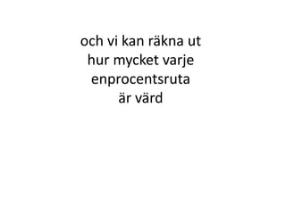 och vi kan räkna ut
hur mycket varje
Inger Bäckström, Burträsk
 