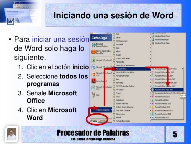 Procesador de palabras introducción y entorno