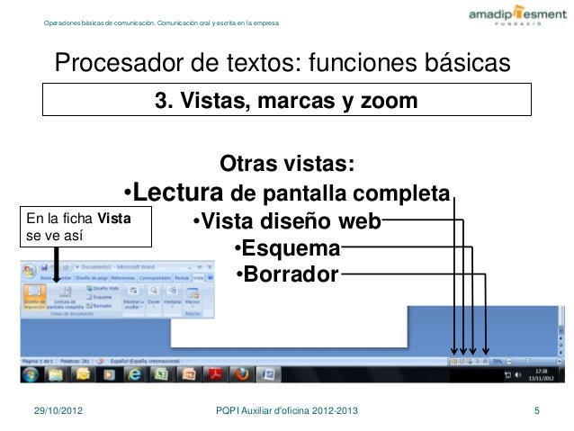 Procesador de textos. funciones básicas