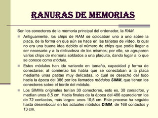 RANURAS DE MEMORIAS