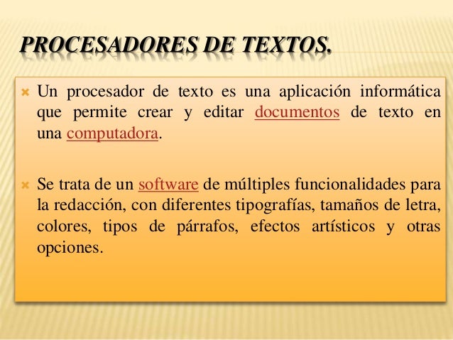 Procesadores De Textos Exposicion