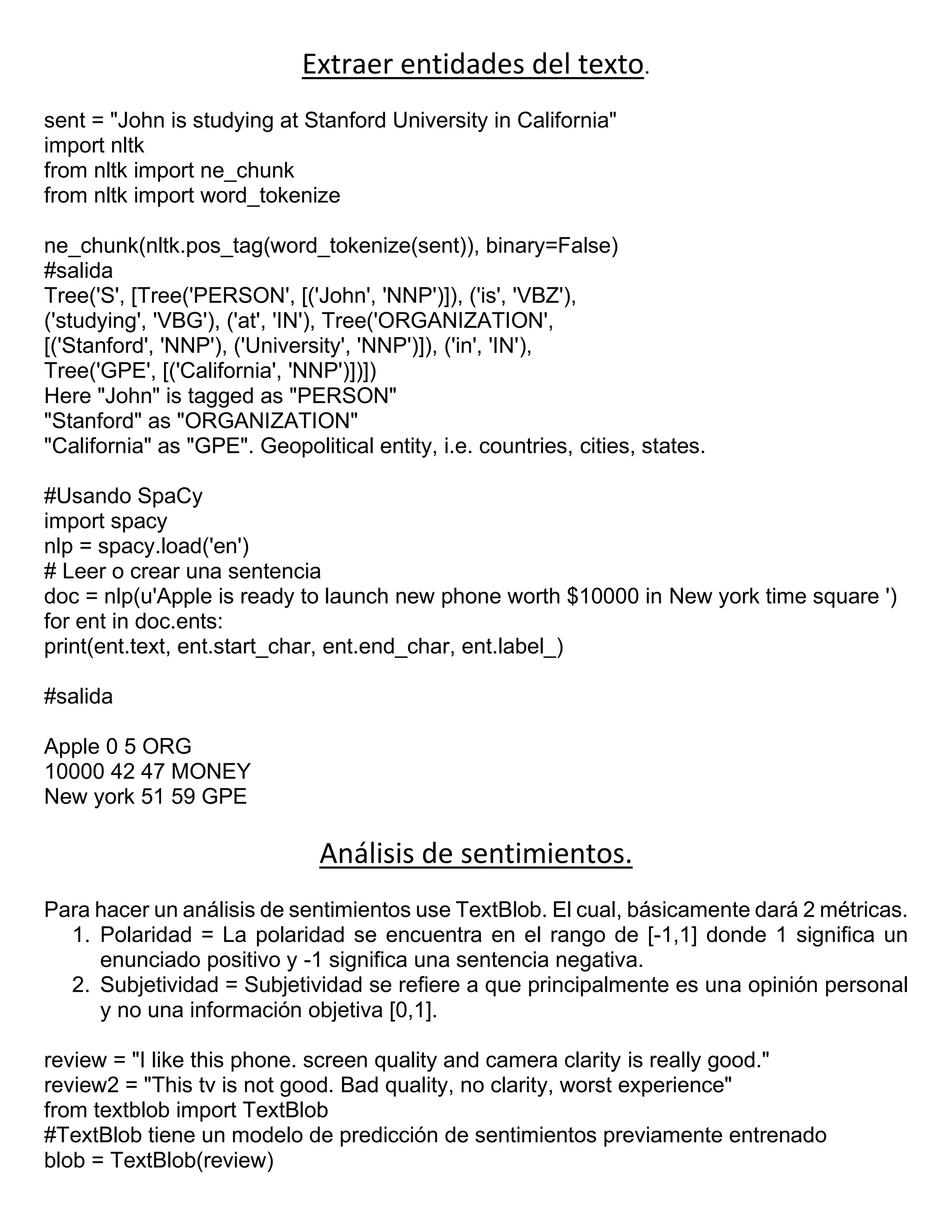 Procesamiento del lenguaje natural con python | PDF