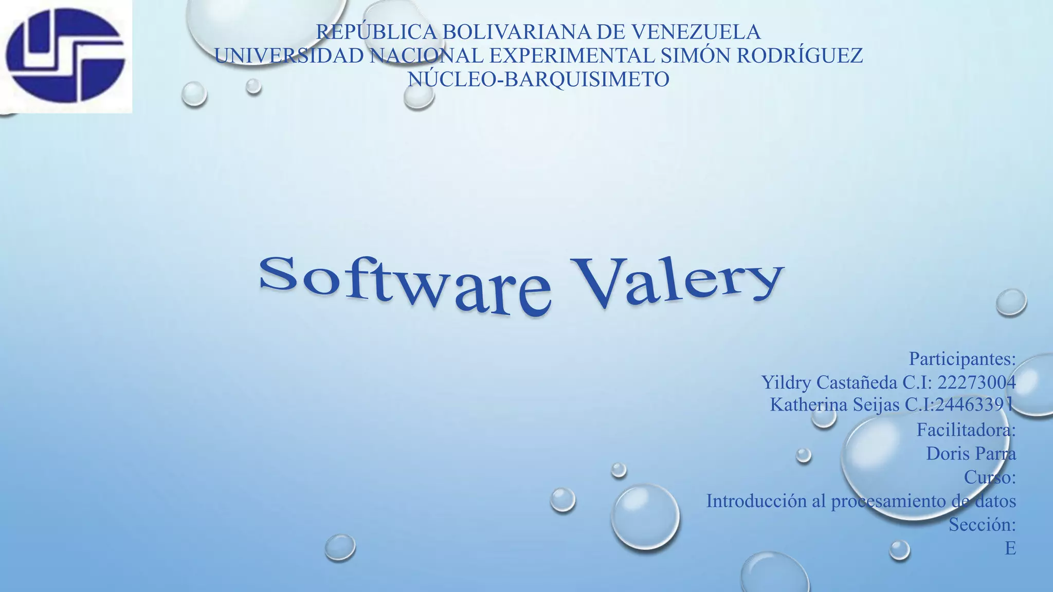 SOFTWARE VALERY PPT