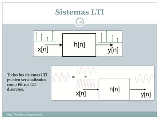 Sistemas LTI
                                     19




Todos los sistemas LTI
pueden ser analizados
como Filtros LTI
discretos.




http://lonely113.blogspot.com
 