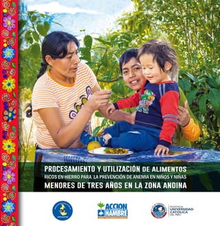 PROCESAMIENTO Y UTILIZACIÓN de alimentos
RICOS EN HIERRO PARA LA PREVENCIÓN DE ANEMIA EN NIÑOS Y NIÑAS
MENORES DE TRES AÑOS EN LA ZONA ANDINA
 