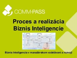1
Proces a realizácia
Biznis Inteligencie
Biznis Inteligencia v manažérskom vzdelávaní a rozvoji
 