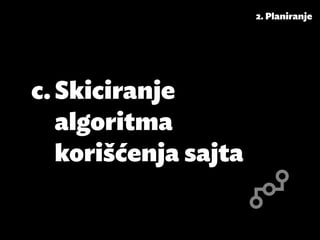2. Planiranje




c.	Skiciranje
   algoritma
   korišćenja sajta
 