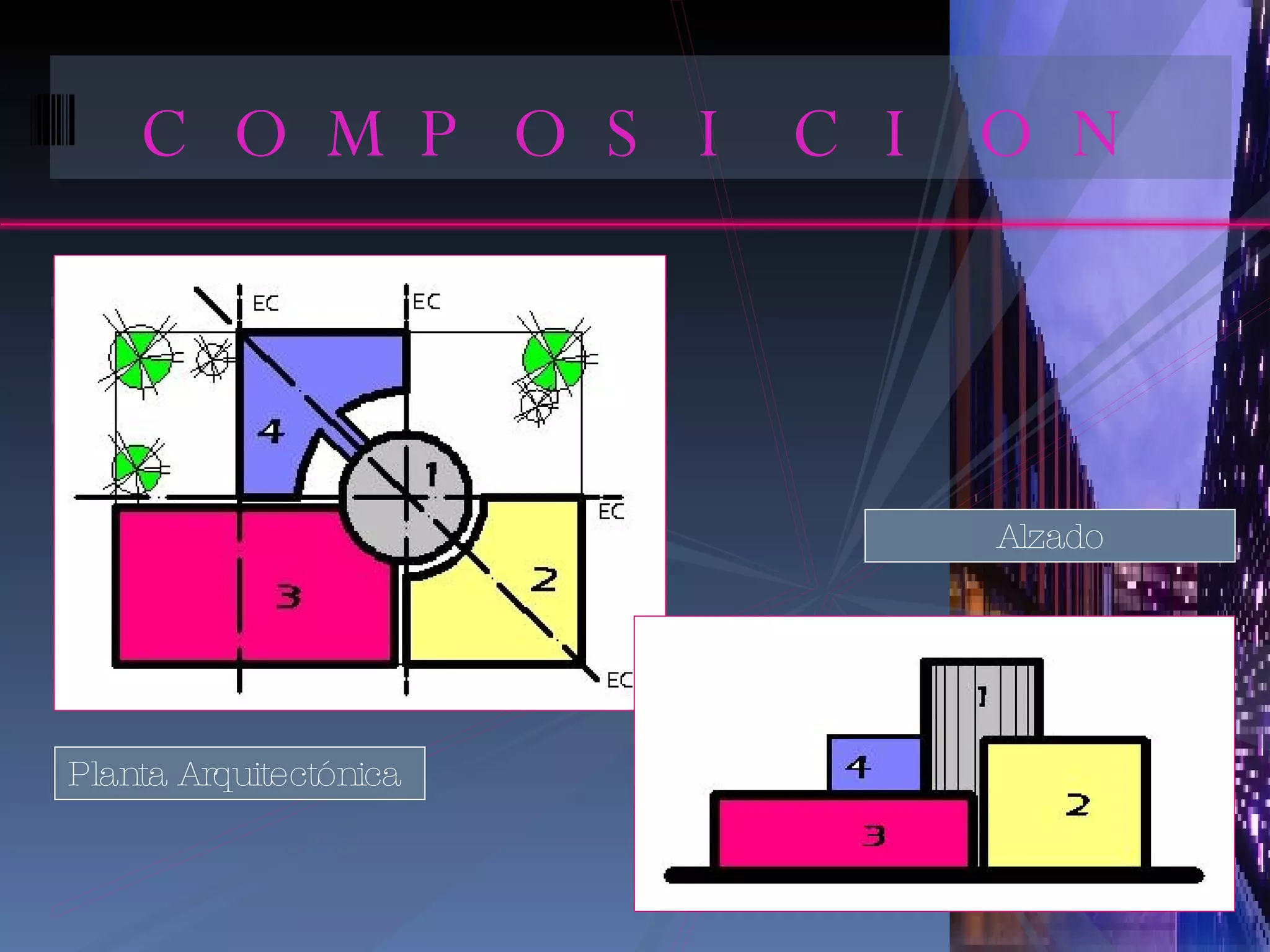 COMPOSICION Planta Arquitectónica Alzado 
