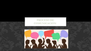 PROCESO DE
COMUNICACIÓN.
 