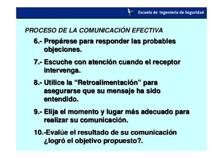 Proceso De Comunicacion Eficaz