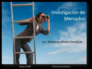 Investigación de Mercados Lic. Mariana Alfaro Cendejas 