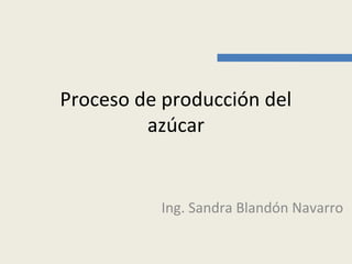 Proceso de producción del
         azúcar


          Ing. Sandra Blandón Navarro
 