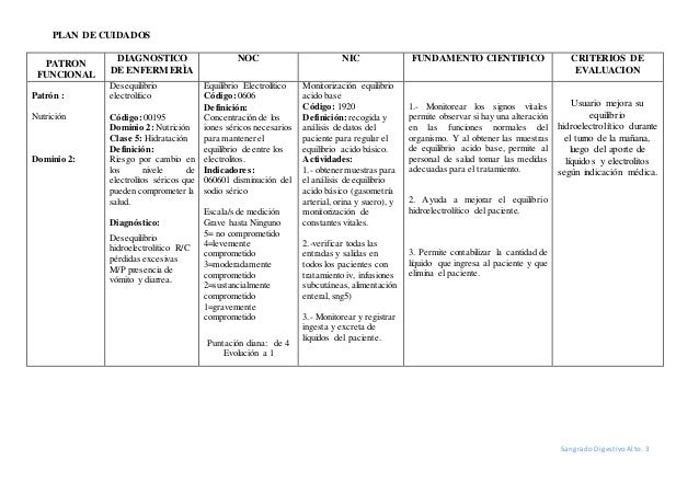 Plan De Cuidados De Enfermería En Sangrado De Tubo Digestivo
