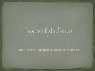Luis Alberto Par Meletz; Sexto A; Clave 28
 