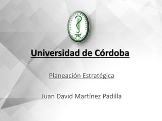 Universidad de Córdoba
Planeación Estratégica
Juan David Martínez Padilla
 