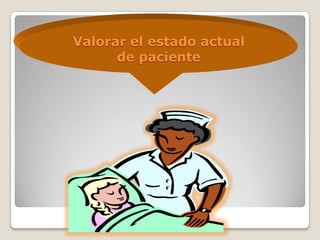 Valorar el estado actual
de paciente

 