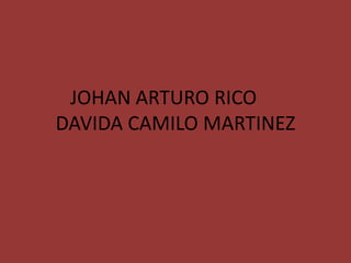 JOHAN ARTURO RICO
DAVIDA CAMILO MARTINEZ
 