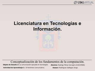 Licenciatura en Tecnologías e Información. 