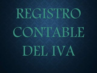 REGISTRO
CONTABLE
DEL IVA
 