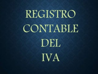 REGISTRO
CONTABLE
DEL
IVA
 