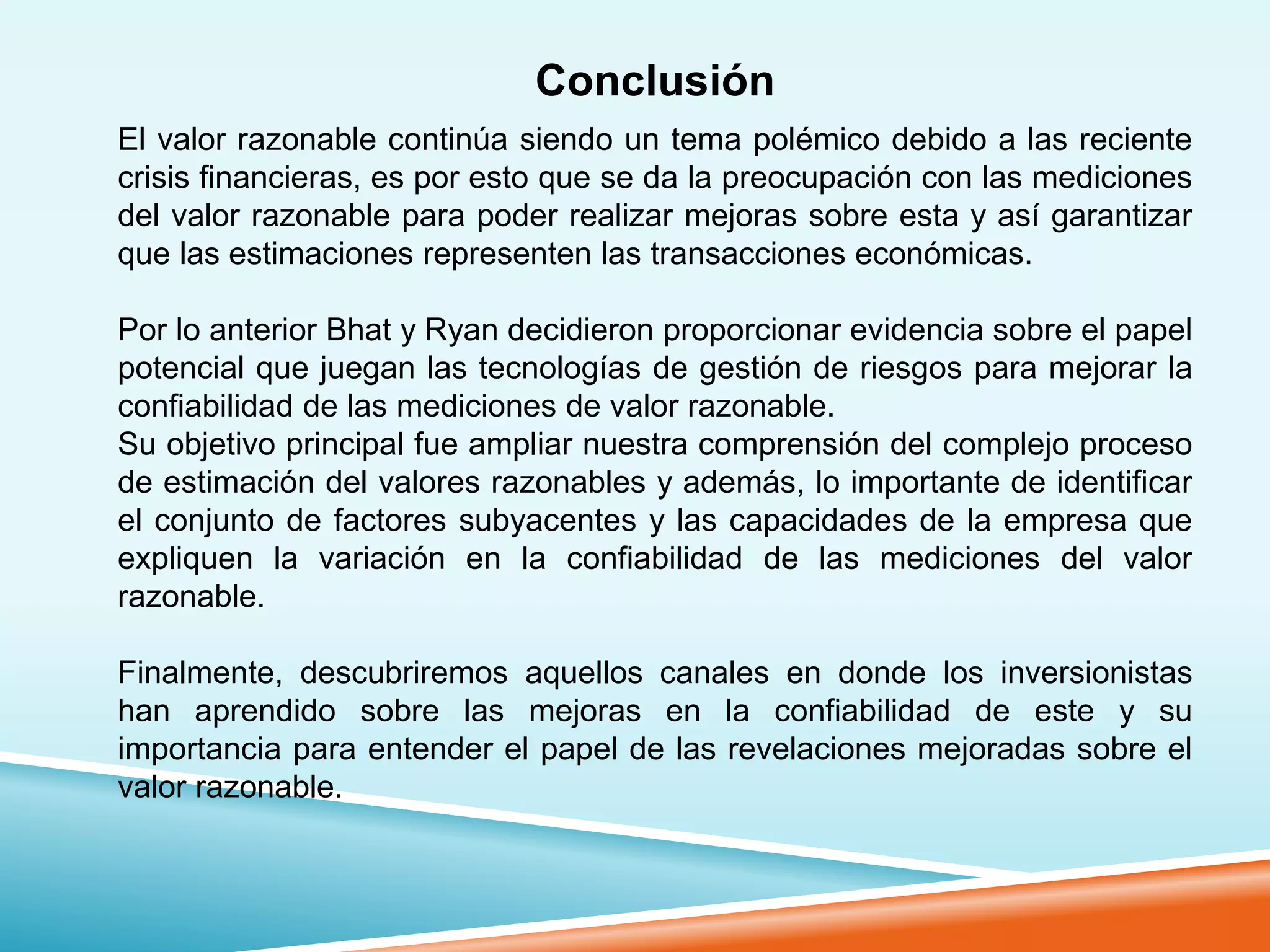 EL VALOR RAZONABLE | PPTX