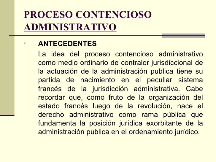 Proceso contencioso administrativo