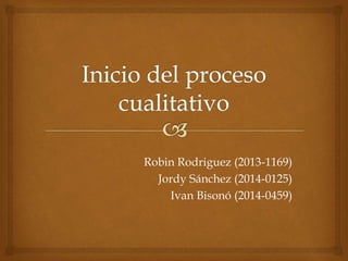 Robin Rodriguez (2013-1169)
Jordy Sánchez (2014-0125)
Ivan Bisonó (2014-0459)
 