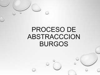 PROCESO DE
ABSTRACCCION
BURGOS
 