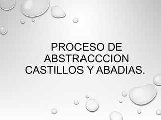 PROCESO DE
ABSTRACCCION
CASTILLOS Y ABADIAS.
 