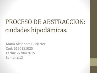 PROCESO DE ABSTRACCION:
ciudades hipodámicas.
Maria Alejandra Gutierrez
Cod: 6120151025
Fecha: 27/04/2015
Semana:12
 