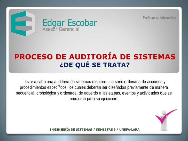 Proceso De Auditoria De Sistemas