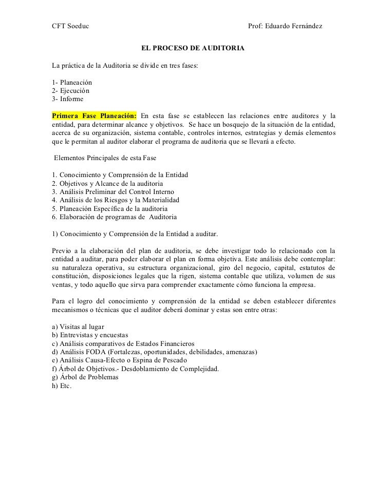Proceso de auditoria
