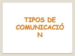 17
TIPOS DE
COMUNICACIÓ
N
 
