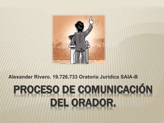 PROCESO DE COMUNICACIÓN
DEL ORADOR.
Alexander Rivero. 19.726.733 Oratoria Jurídica SAIA-B
 