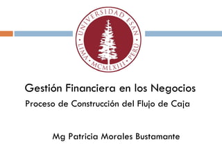 Proceso de Construcción del Flujo de Caja  Gestión Financiera en los Negocios CENTRUM-PUCP Mg Patricia Morales Bustamante 