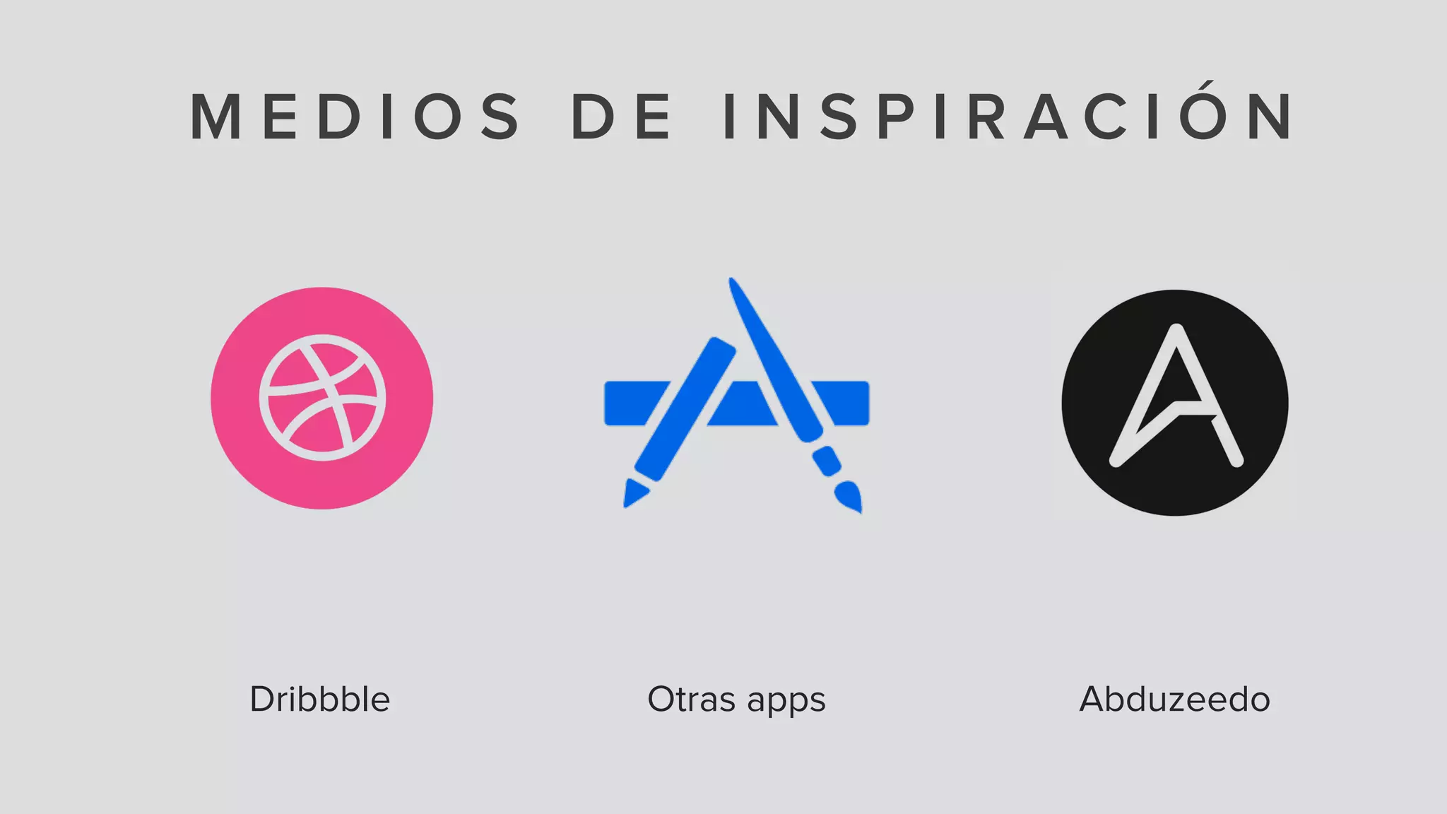 M E D I O S D E I N S P I R A C I Ó N
Dribbble Otras apps Abduzeedo
 