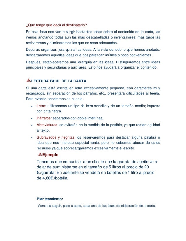 Proceso de elaboración de la carta comercial