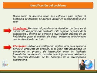 Especificaciones de las necesidades de informaciónGCM Averiguar por qué se busca información: