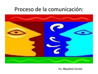 Proceso de la comunicación:




                 Por: Mayaland Corona
 