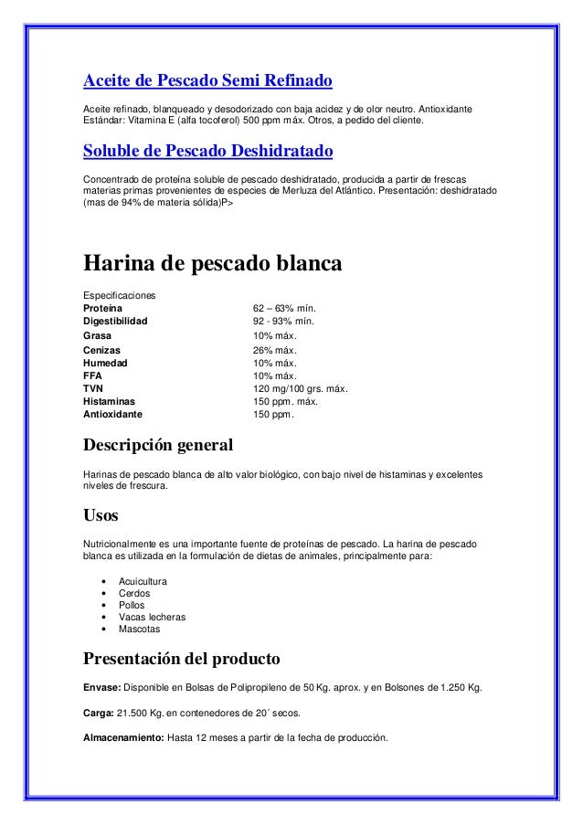 Proceso de la harina de pescado